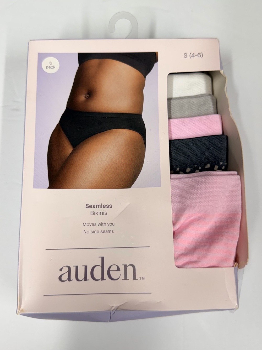 Auden Seamless Bikini Six-Pack in Black, Pink, Gray, White